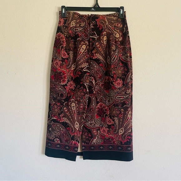 Briggs New York petite midi paisley skirt 10P modest formal old money elegant - Picture 3 of 7